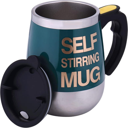 Self Stirring Mug Auto Self Mixing Stainless Steel Cup for Coffee/Tea/Hot Chocolate/Milk Mug for Office/Kitchen/Travel/Home -450Ml/15Oz the Best Gift（Emerald Green）…